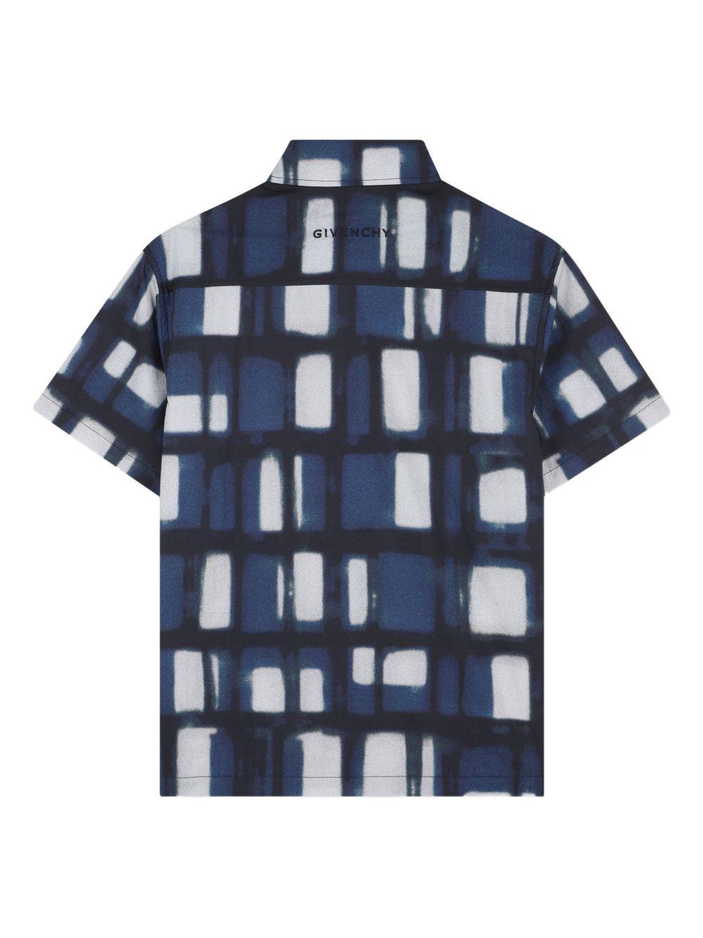 Camicia per bambino Givenchy Kids blu con design a fantasia H31085 Z40 GIVENCHY KIDS 