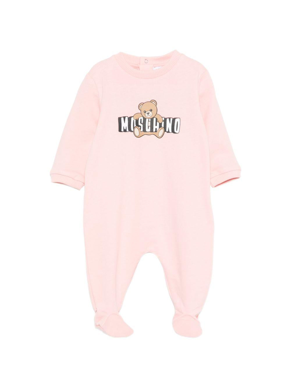 Tutina per neonata Moschino Kids rosa con stampa orsetto MUT04PLCA19 50209 MOSCHINO KIDS 