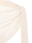 Pareo da donna MC2 Saint Barth beige con decorazioni con cristallo SRE001 01531L MC2 ST. BARTH 