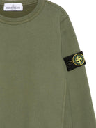 Felpa per bambino Stone Island Kids verde con distintivo Compass L2S166100001S0A20 V005G STONE ISLAND KIDS 