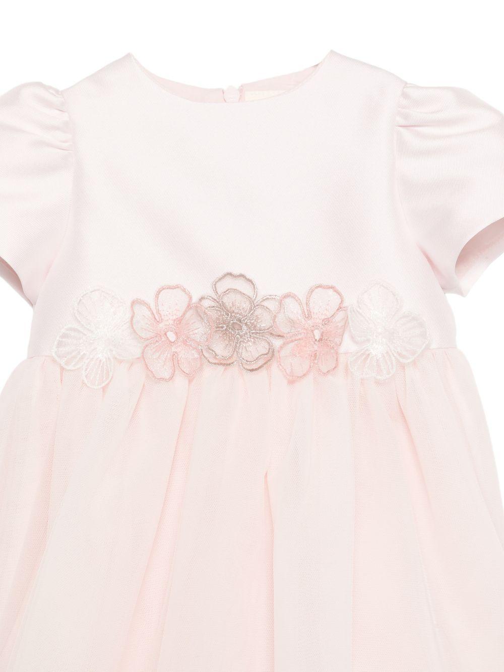 Abito per neonata Simonetta rosa con applicazione floreale SY1021 T0002 501 SIMONETTA KIDS 