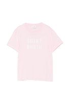 T-shirt da donna MC2 Saint Barth rosa con dettaglio logo ricamato EMI0001 09103L MC2 ST. BARTH 