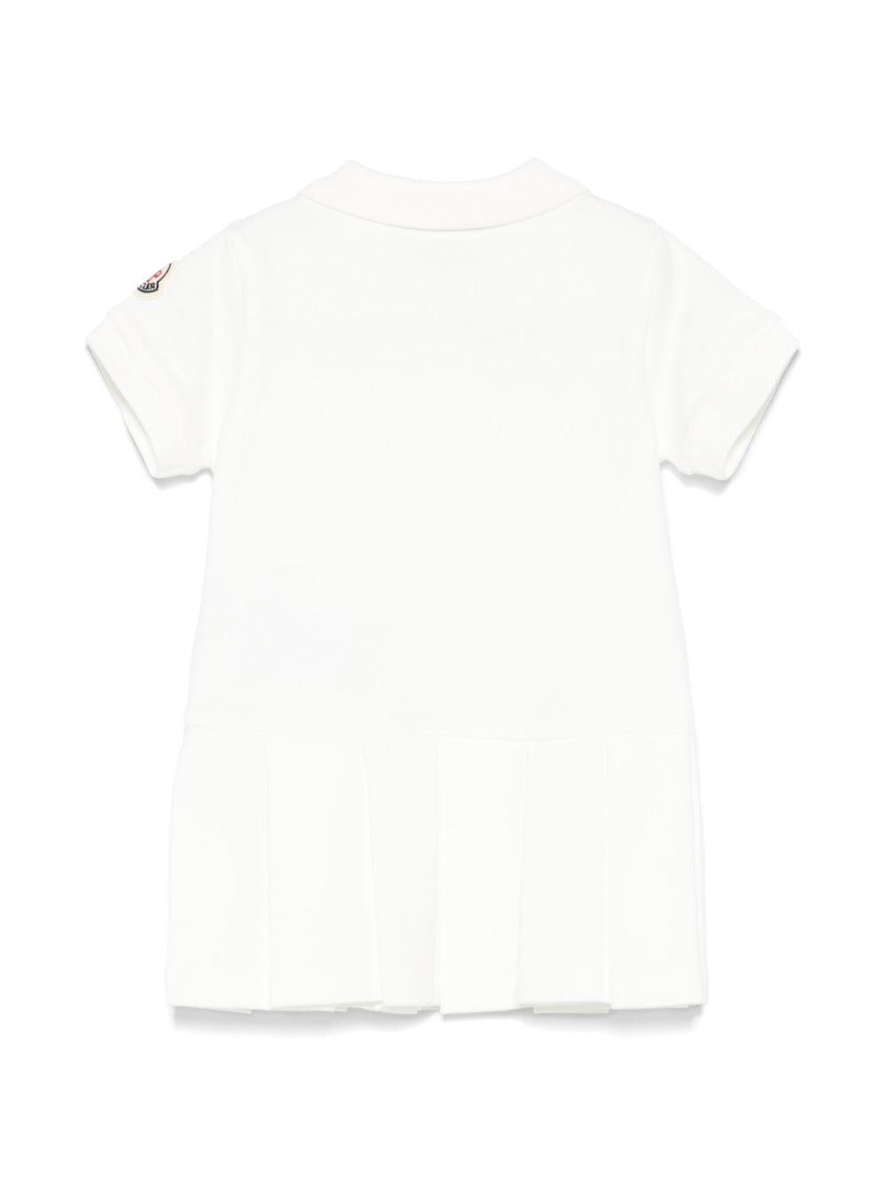 Abito per neonata Moncler Enfant bianco con gonna plissettata K19518I0000689AL2 034 MONCLER KIDS 