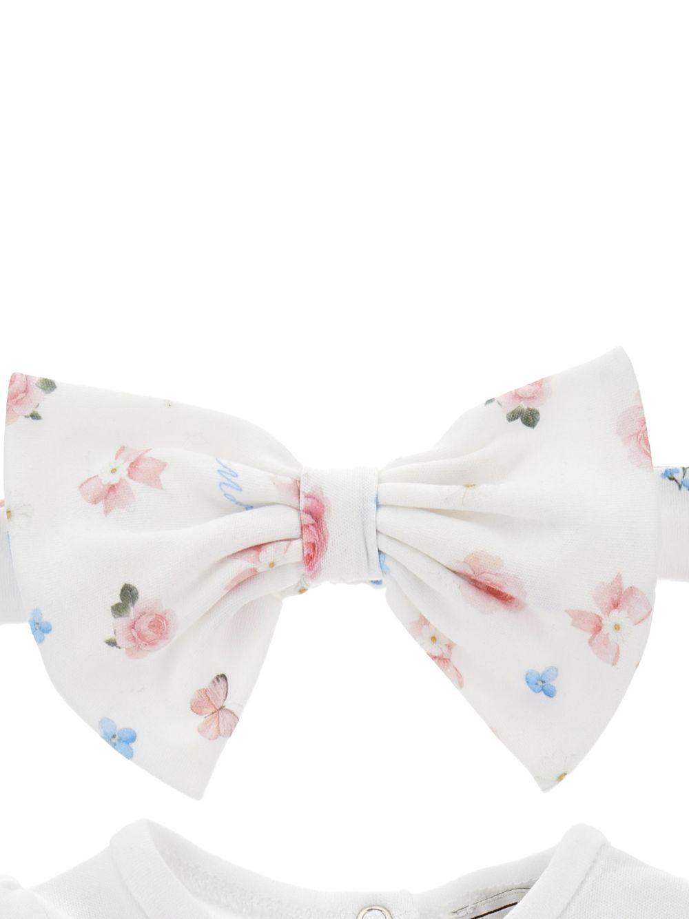 Set abito per bambina Monnalisa bianco con stampa a fiori 35G507 7000 9990 MONNALISA KIDS 