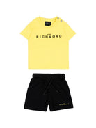 Set due pezzi per neonato John Richmond Junior giallo con dettaglio logo RIP26006CJ YELL B/BLK JOHN RICHMOND KIDS 