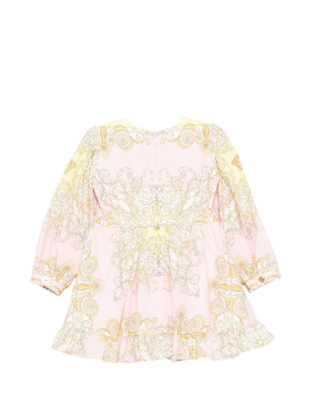 Abito per neonata Versace Kids rosa con dettaglio fibbia dorata 10195311A17232 5Y590 VERSACE KIDS 