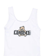 Costume da bagno per neonata Moschino Kids bianco con stampa grafica sul davanti M2L00ALKA11 10101 MOSCHINO KIDS 
