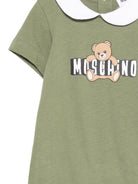 Tutina per neonati  Moschino Kids verde con colletto alla Peter Pan MNY03YLAA03 30037 MOSCHINO KIDS 