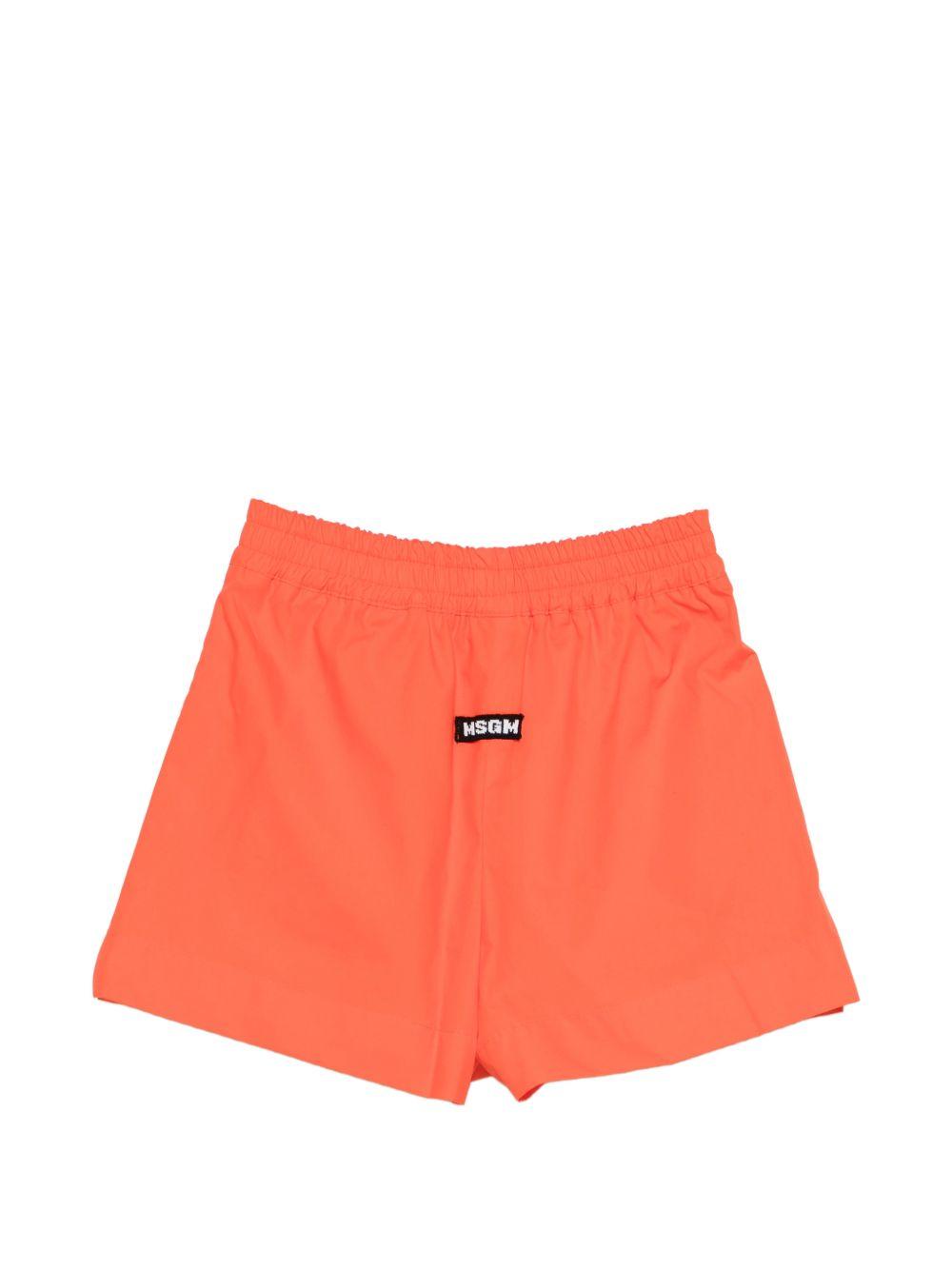 Shorts per bambina MSGM Kids arancioni con vita arricciata S6MSJGSH098 MS074 MSGM KIDS 