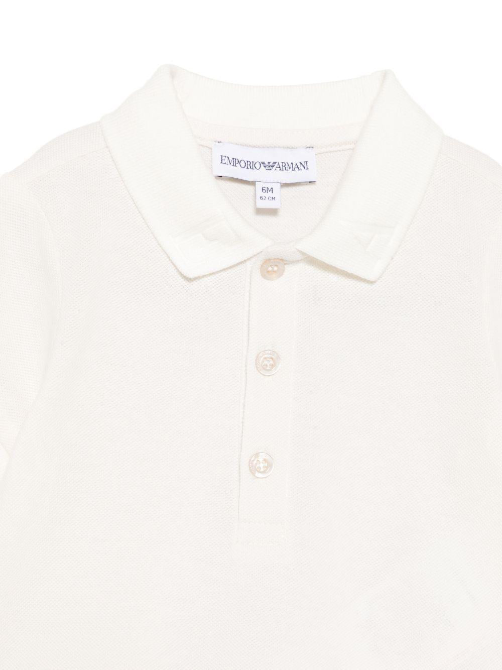 Polo per neonato Emporio Armani Kids bianco opaco con logo ricamato sul colletto EB001669 AF28486 U1009 EMPORIO ARMANI KIDS 