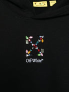 Felpa per bambina Off-White Kids nera con cappuccio 44GBB00CS26F001 001 OFF WHITE KIDS 