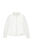 Camicia per bambina Monnalisa Kids bianca con colletto con decorazioni in rilievo 71H301 8190 0001 MONNALISA KIDS 