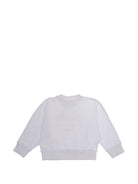 Felpa per bambina Moschino Kids bianca con strass HDF06PLDA25 10101 MOSCHINO KIDS 