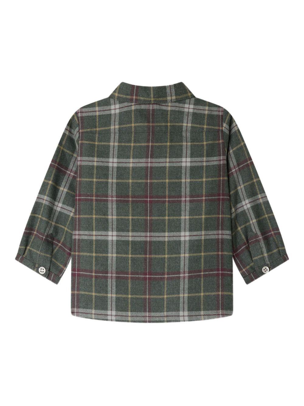 Camicia per neonato Bonpoint verde con motivo a quadri W05YSHW00011 395A BONPOINT 