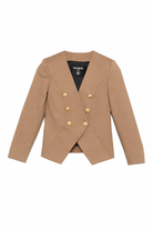 Blazer per bambina Balmain Kids marrone chiaro modello doppiopetto BY2A24 G0197 315 BALMAIN KIDS 