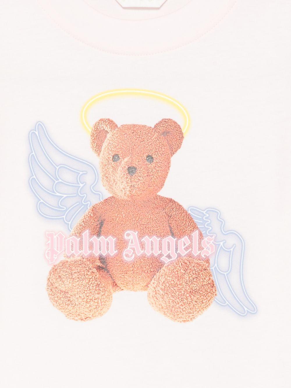 T-shirt per bambina Palm Angels Kids rosa con logo sul davanti PGAA002S26JER001 042 PALM ANGELS KIDS 