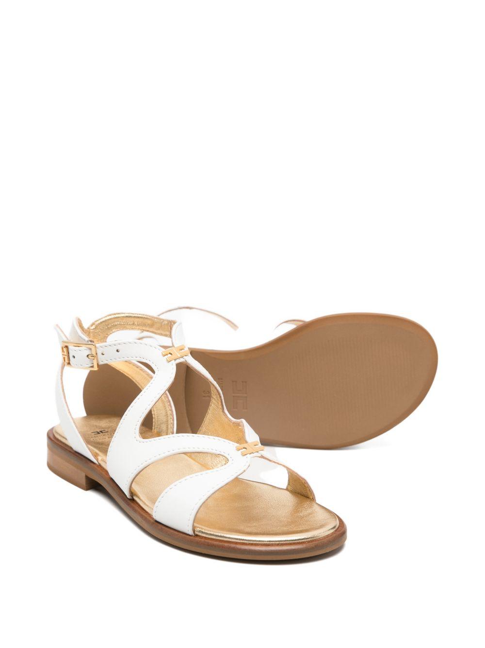 Sandali per bambina Elisabetta Franchi La Mia Bambina bianchi con dettaglio logo F4A2E0564173 3139 ElISABETTA FRANCHI KIDS 