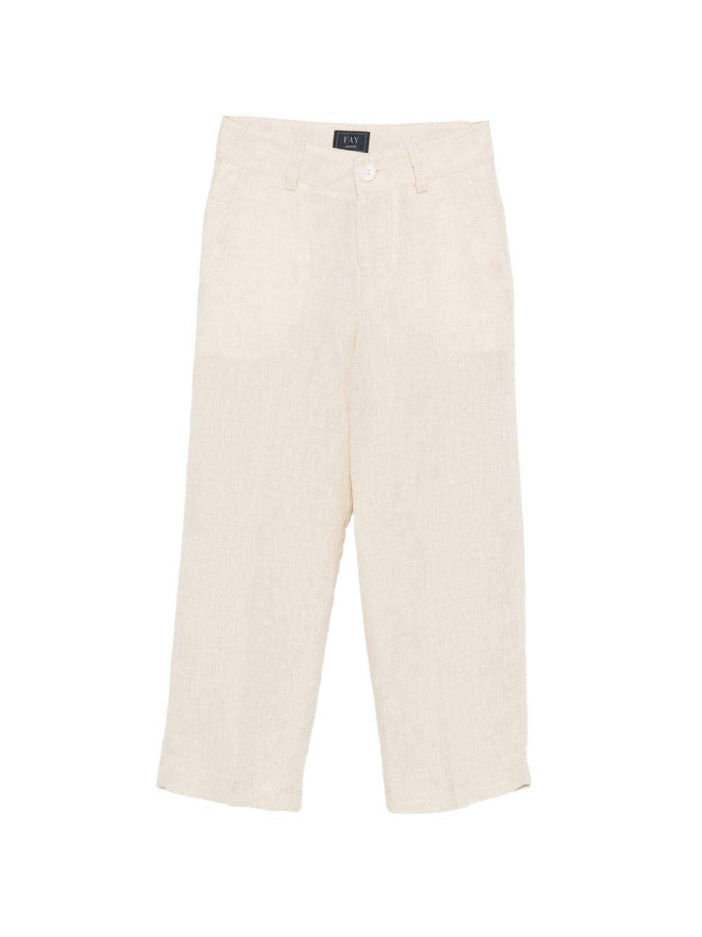 Pantaloni per bambino Fay Kids beige con logo ricamato sul retro FY6P50 I0318 109 FAY KIDS 