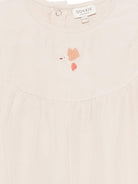Tutina per neonata Donsje beige con ricamo uccellino sul davanti 3045301 00013 DONSJE 