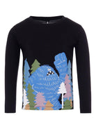 T-shirt per bambino Stella McCartney Kids nera con grafica Bigfoot TX8Q70 Z0434 930 STELLA McCARTNEY KIDS 