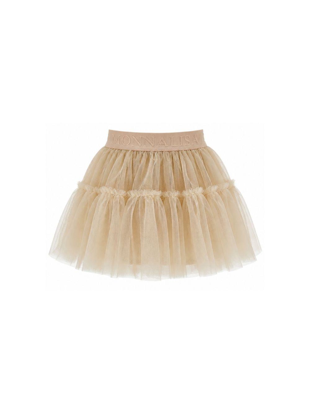 Gonna per bambina Monnalisa Kids beige con trama in tulle 17HGON T9945 0003 MONNALISA KIDS 