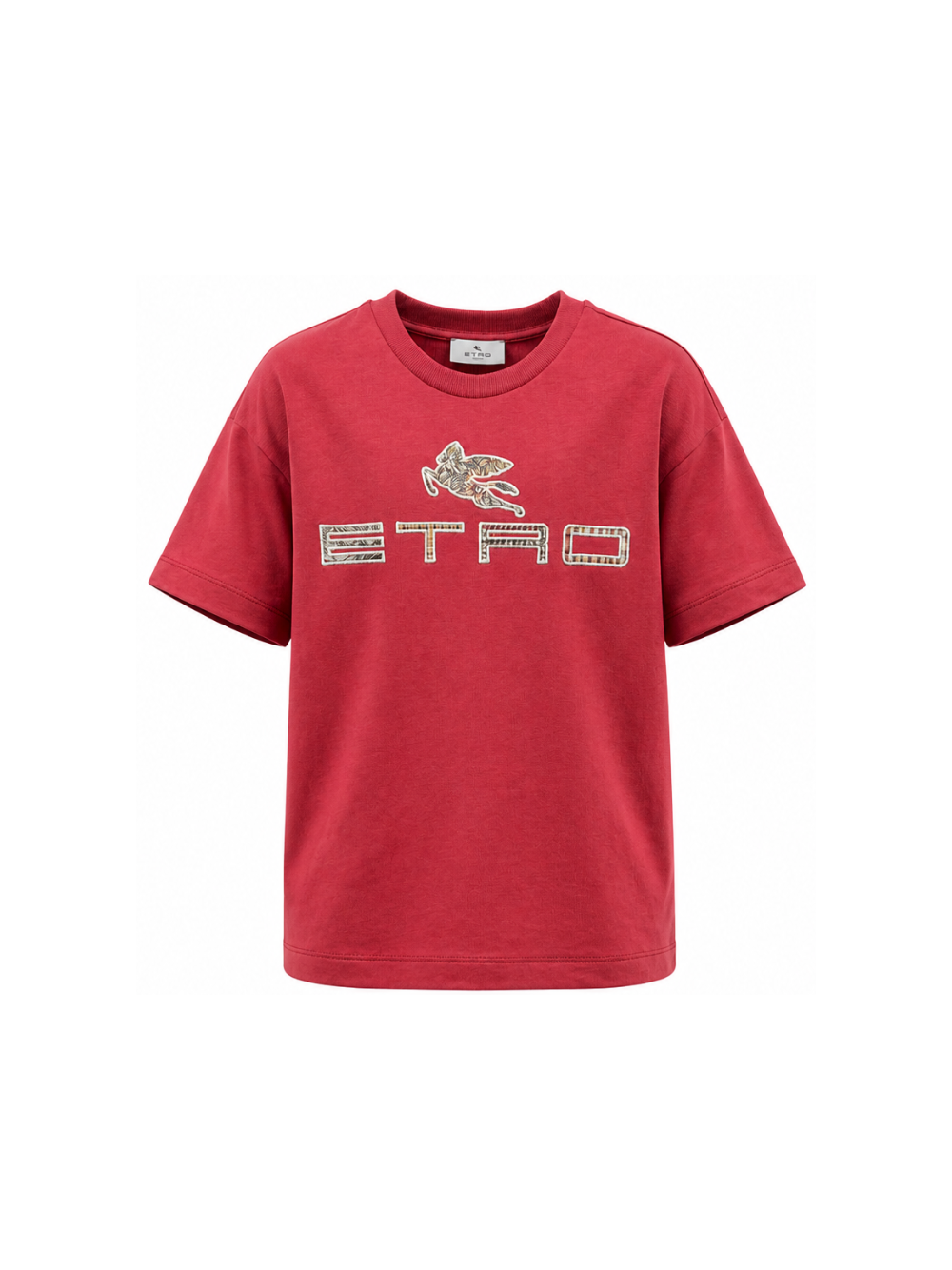 T-shirt per bambino Etro Kids bordeaux con patch logo GZ8P21 Z3672 52C ETRO KIDS 