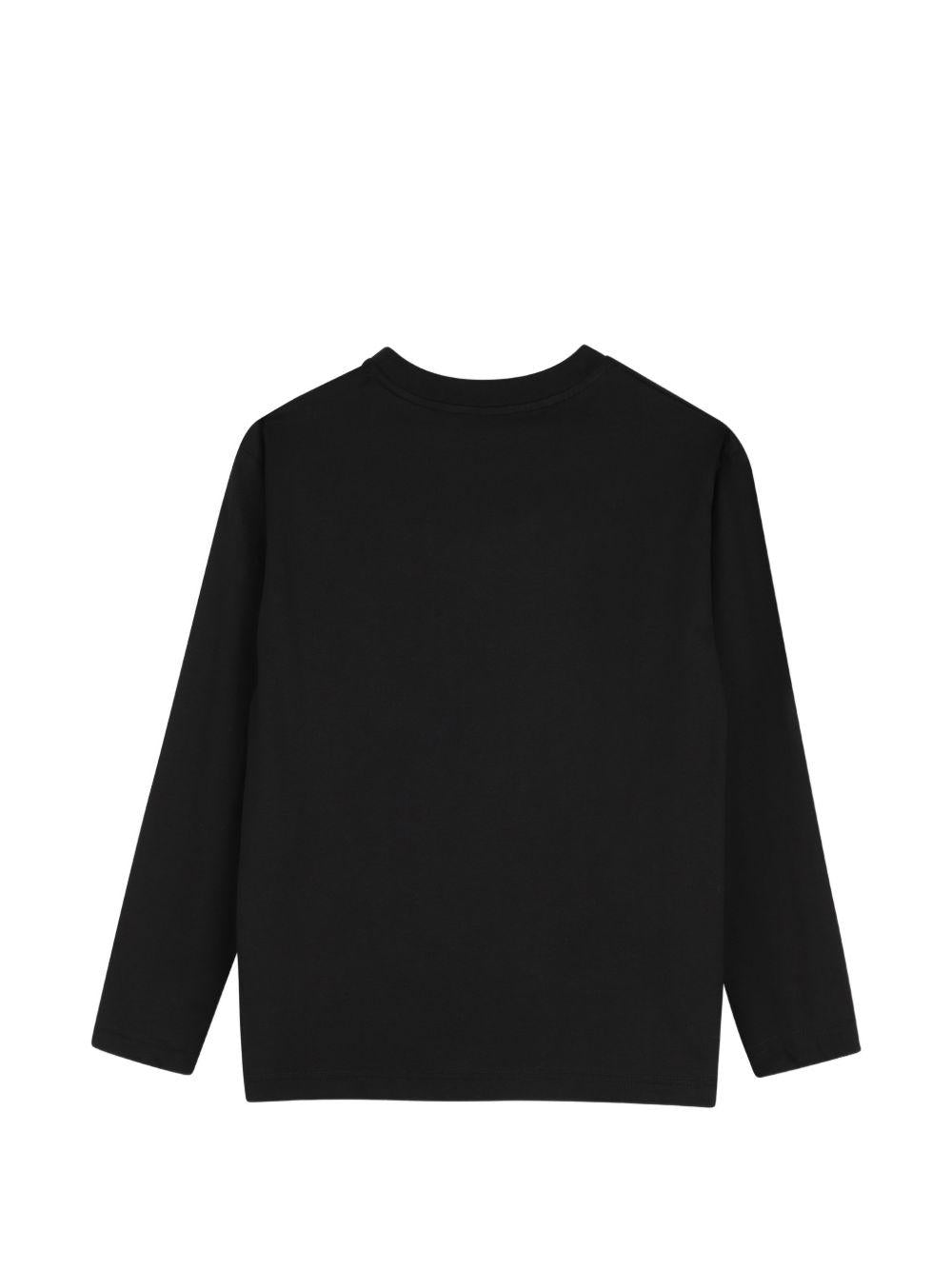 T-shirt per bambino Lanvin Enfant nera con dettaglio logo N30481 09B LANVIN KIDS 