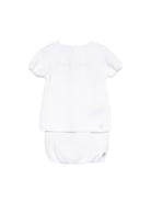 Set due pezzi per neonati Paz Rodriguez bianchi con dettaglio bottone 103-123690 01 PaZ RODRIGUEZ 
