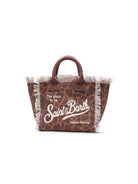 Borsa tote Colette MC2 Saint Barth marrone animalier con applicazione con lettere COL0001 00900L MC2 ST. BARTH KIDS 