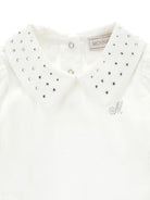 Body per neonata Monnalisa Kids bianco con decorazione con strass 37H300 8002 0001 MONNALISA KIDS 