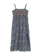 Abito con stampa a fiori per bambina Bonpoint blu con taglio svasato S05GDRW00059 577 BONPOINT KIDS 