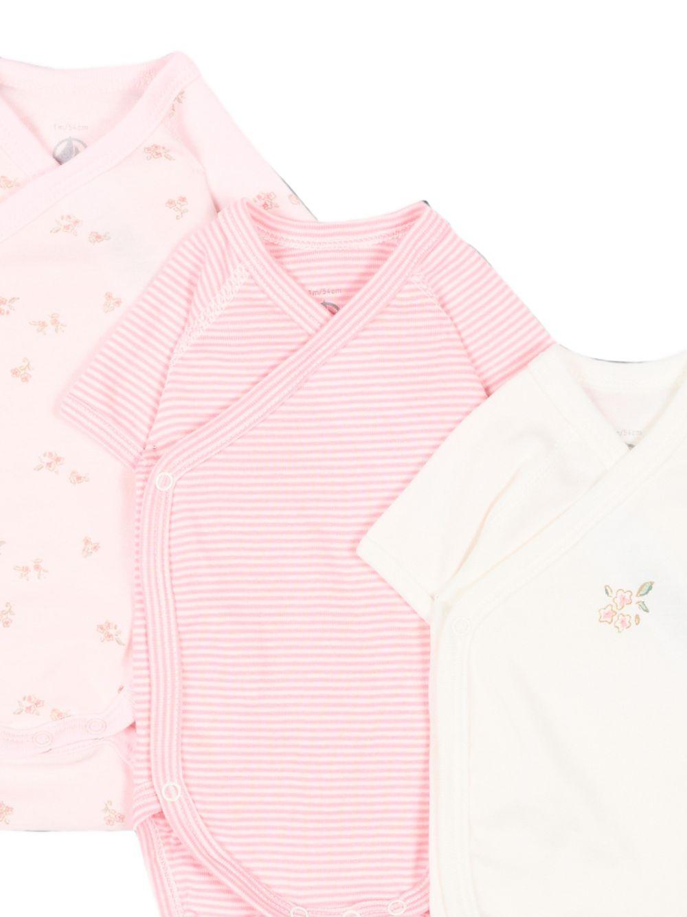Set di tre body per neonata Petit Bateau multicolore con stampa floreale A0GHN 00 PETIT BATEAU KIDS 