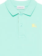 T-shirt per bambino Burberry Kids verde con ricamo Equestrian Knight 8117969 A2633 BURBERRY KIDS 