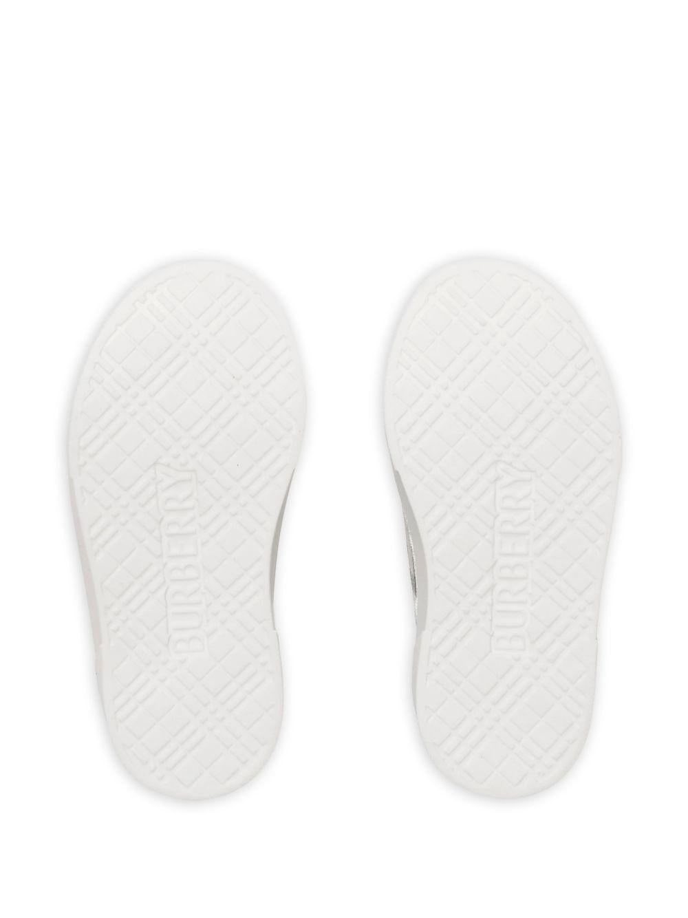 Sneakers per bambini Burberry Kids beige con motivo Vintage Check 8117797 B9368 BURBERRY KIDS 