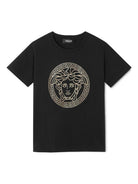 T-shirt per bambini Versace Kids nera con testa di Medusa 10002391A11718 2B130 VERSACE KIDS 