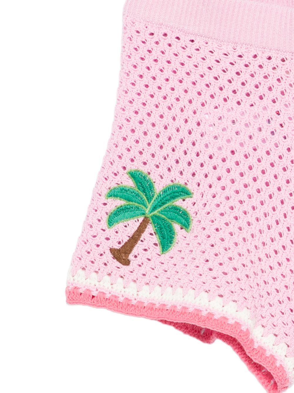 Shorts per bambina MC2 Saint Barth Kids rosa con ricamo floreale YVT0002 03562L MC2 ST. BARTH KIDS 