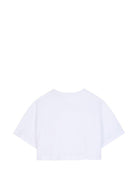 T-shirt per bambina Givenchy Kids bianca con taglio crop H31559 10P GIVENCHY KIDS 