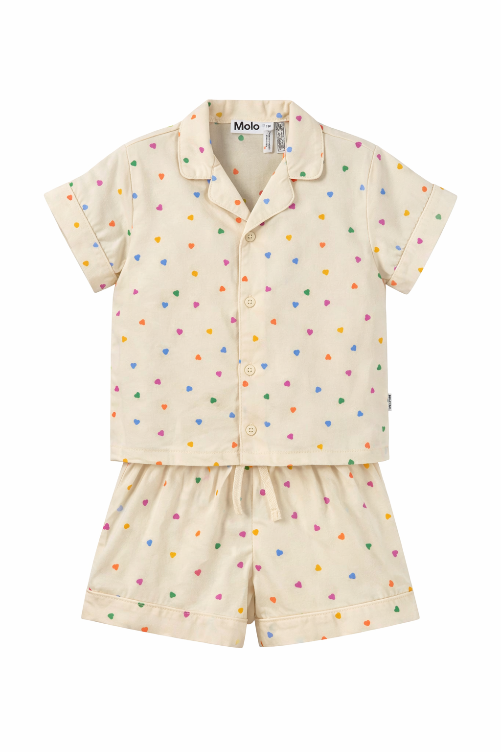 Pigiama Lexi per bambina Molo beige con motivo cuori 6S26R503 9537 MOLO KIDS 