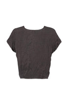Camicetta arricciata Alysi marrone cioccolato con scollo a V 116835 P6204 CHOCO ALYSI 