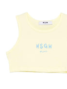 Top per bambina MSGM Kids giallo con stampa logo S6MSJGTO011 MS075 MSGM KIDS 