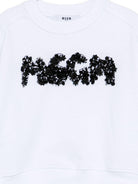 Felpa per bambina MSGM Kids bianca con applicazione logo S6MSJGSW088 001 MSGM KIDS 