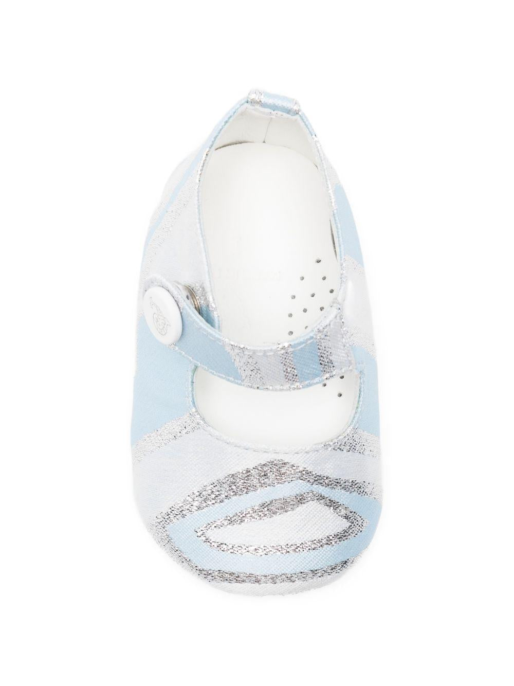 Ballerine per neonata Emilio Pucci Junior azzurro con stampa Iride PZ0066 S0273 600AG EMILIO PUCCI KIDS 