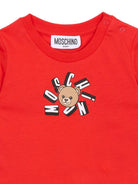 T-shirt per neonati Moschino Kids rossa con motivo Teddy Bear MXM047LAA02 50109 MOSCHINO KIDS 