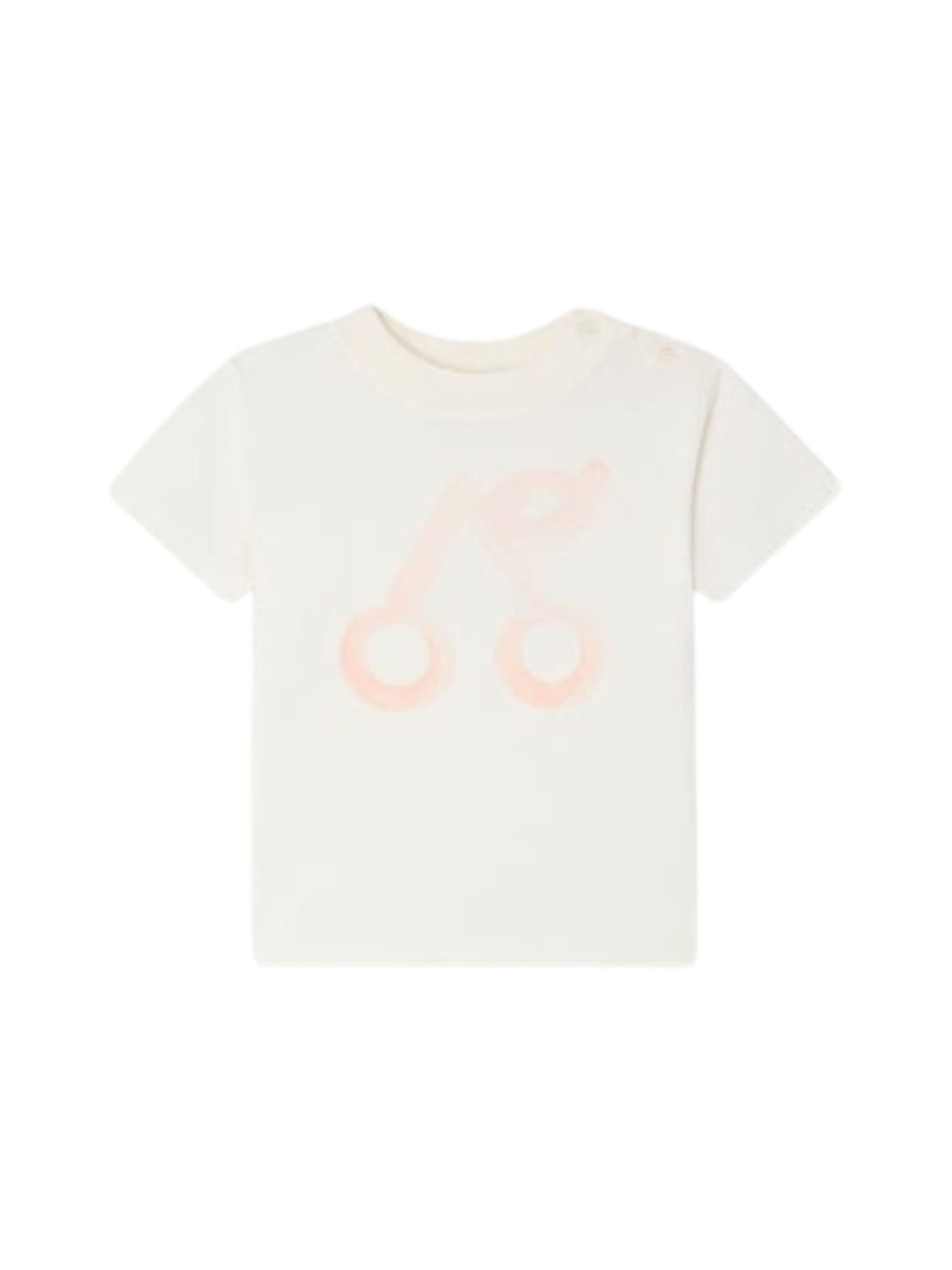 T-shirt per neonata Bonpoint bianca con stampa ciliegie sul davanti S06XTSK00002 102 BONPOINT KIDS 