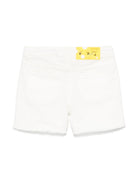 Shorts per bambina Off-White Kids bianco con stampa con logo OGYC004S25DEN001 0118 OFF WHITE KIDS 