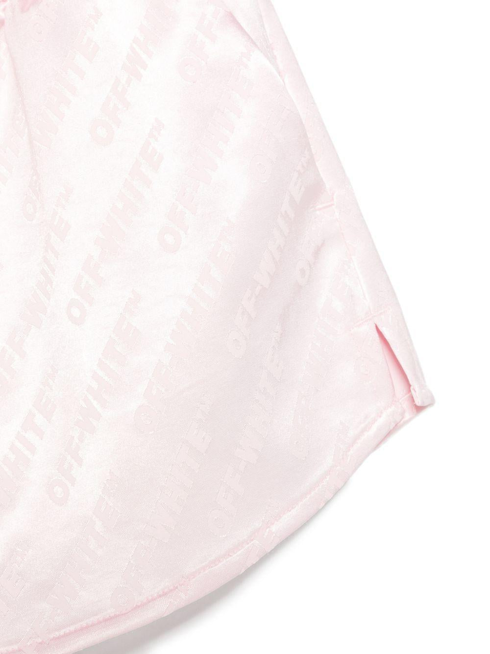 Shorts per bambina Off-White Kids rosa con stampa logo 44GCB009S26F002 683 OFF WHITE KIDS 