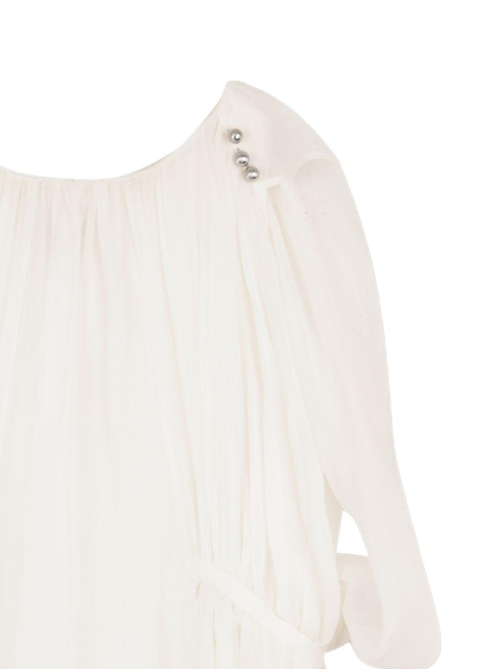Abito per bambina Lanvin Enfant bianco con decorazione con drappeggio N30347 117 LANVIN KIDS 