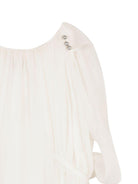 Abito per bambina Lanvin Enfant bianco con decorazione con drappeggio N30347 117 LANVIN KIDS 