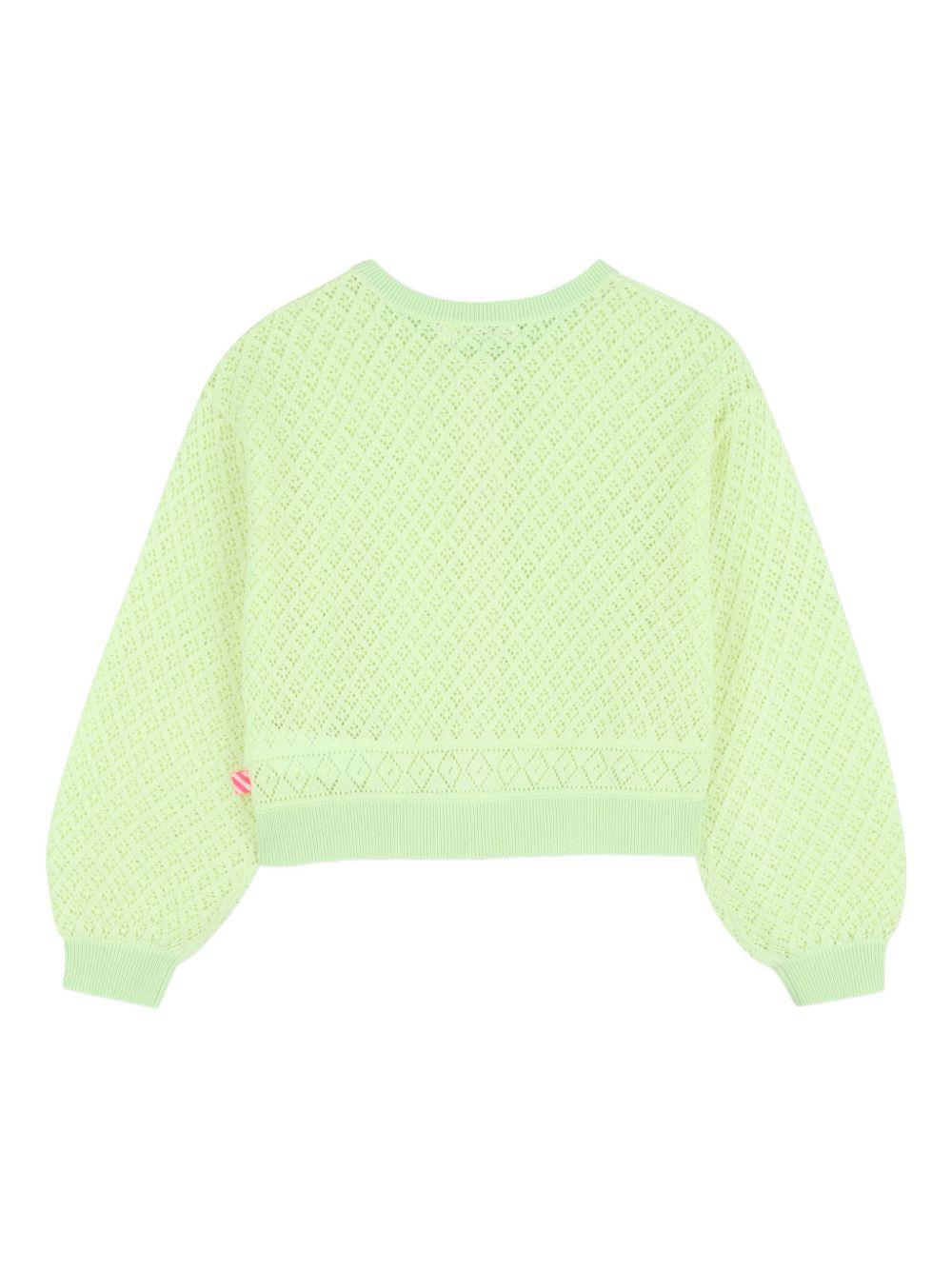Cardigan per bambina Billieblush verde con texture traforata U21911 552 BILLIEBLUSH KIDS 