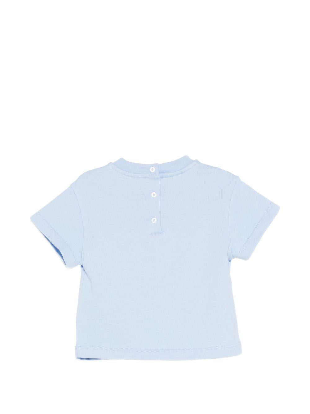 T-shirt da neonato Balmain Kids azzurrro con stampa grafica sul davanti BY8541 Z3672 652BC BALMAIN KIDS 